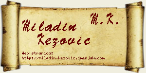 Miladin Kezović vizit kartica